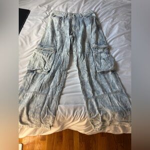 Women's Mid-Rise Cargo Baggy Wide
Leg Utility Jeans - Wild Fable™